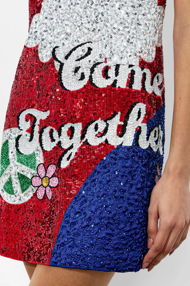 Alice Olivia The Beatles Clyde Shift Dress Come Together Women Dresses