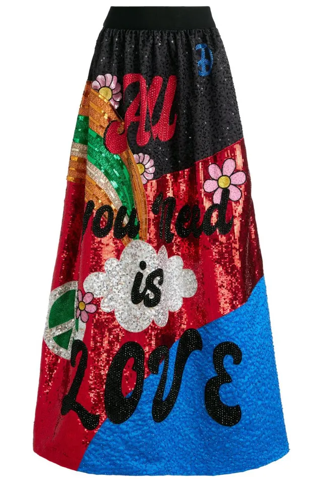 Alice Olivia The Beatles Tina Ballgown Skirt All You Need Is Love Women Skirts