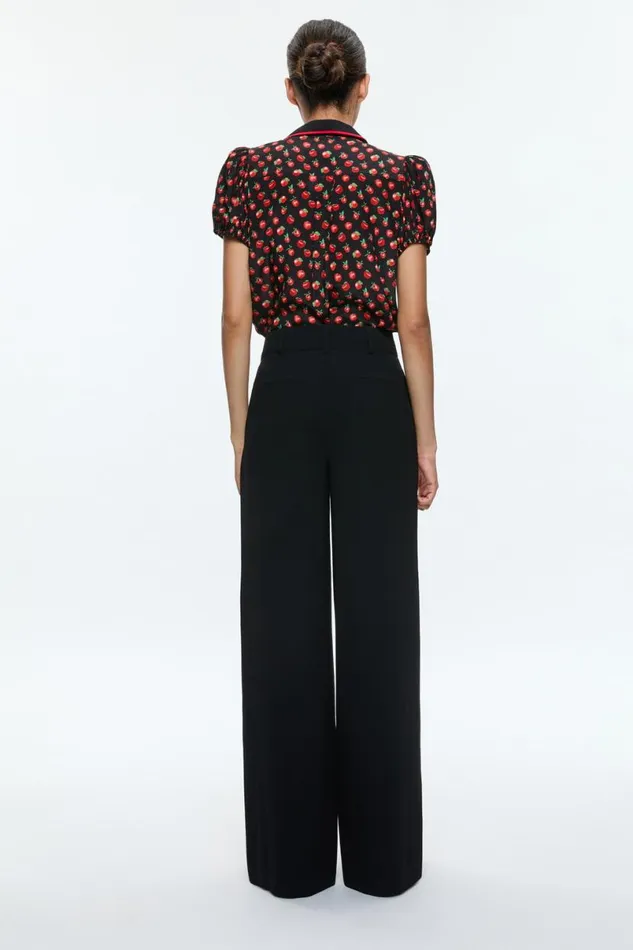 Alice Olivia Willa Embroidered Blouse Pink Lady Apple Women Tops