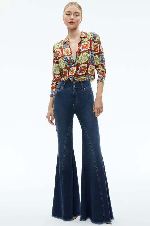 Alice Olivia Willa Placket Top A Summer Day Women Tops