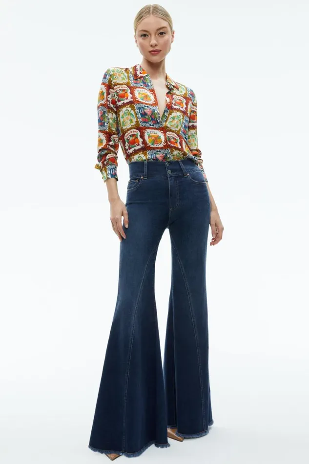 Alice Olivia Willa Placket Top A Summer Day Women Tops