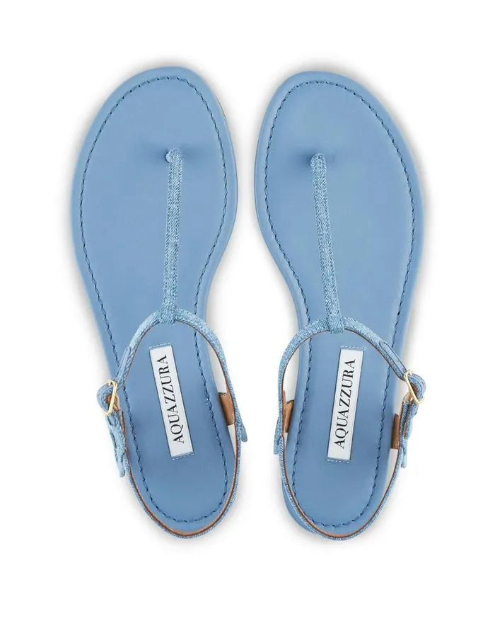 Almost Bare Sandal Flat Blue Women Aquazzura Sandals Almost Bare Sandal Flat Blue Women Aquazzura Sandals