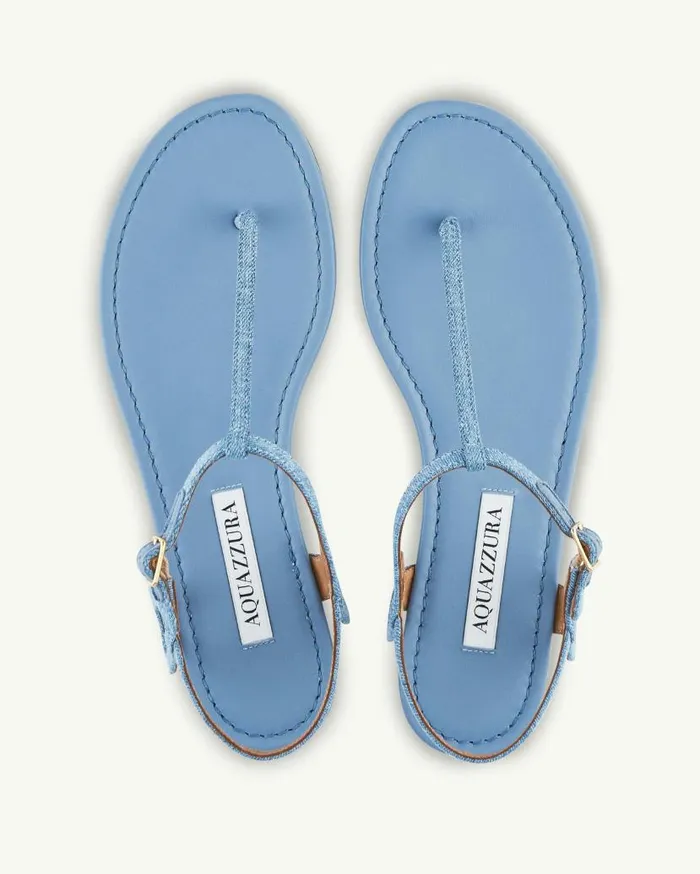Almost Bare Sandal Flat Blue Women Aquazzura Sandals Almost Bare Sandal Flat Blue Women Aquazzura Sandals