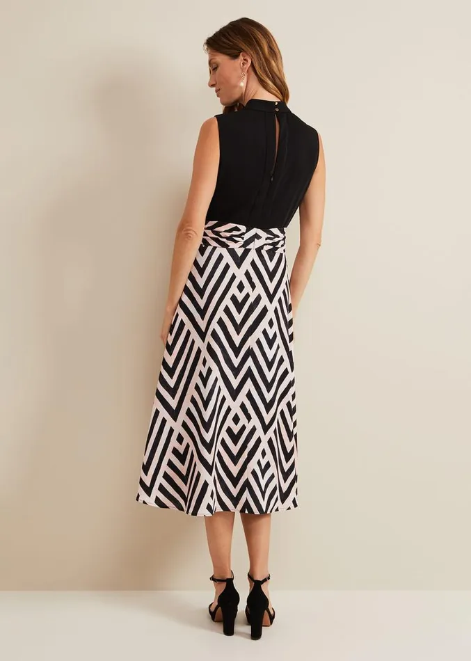 Alora Print Midi Dress Multicoloured Women Phase Eight Dresses