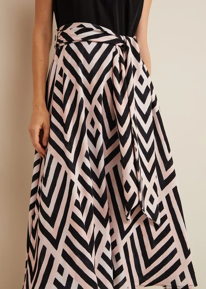 Alora Print Midi Dress Multicoloured Women Phase Eight Dresses