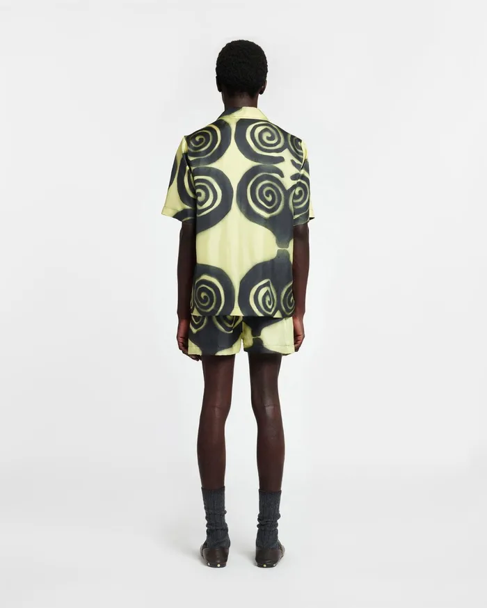 Amil Printed SilkTwill Shorts Spiral Spray Men Nanushka Shorts