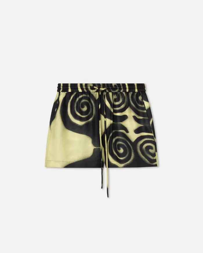 Amil Printed SilkTwill Shorts Spiral Spray Men Nanushka Shorts