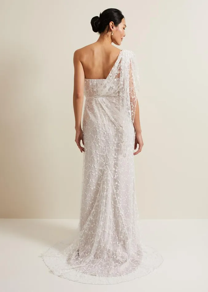 Anabel Lace One Shoulder Wedding Dress Pink Champagne Women Phase Eight Dresses Anabel Lace One Shoulder Wedding Dress Pink Champagne Women Phase Eight Dresses