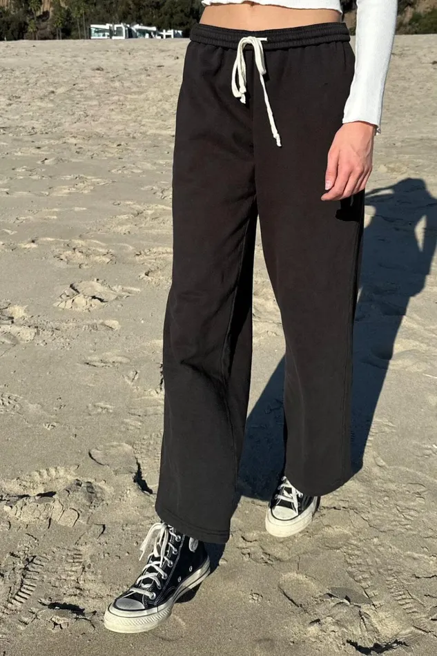 Anastasia Tie Sweatpants Black Women Brandy Melville Sweatpants and Sweatshirts