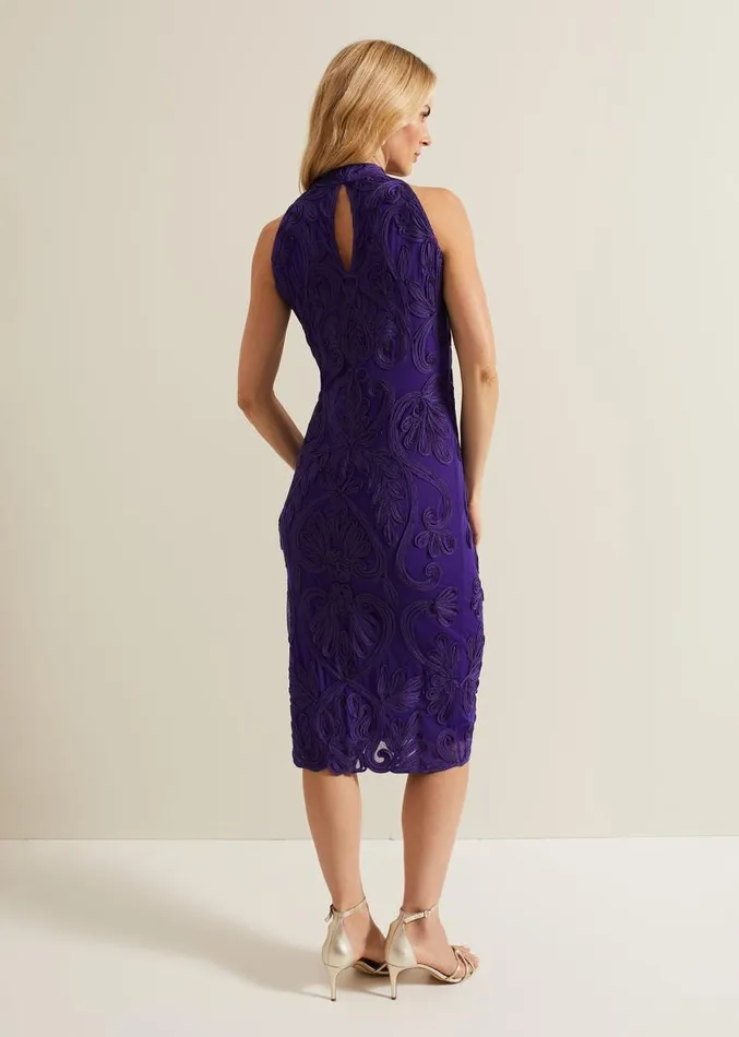 Andrea Tapework Dress Violet Women Phase Eight Dresses