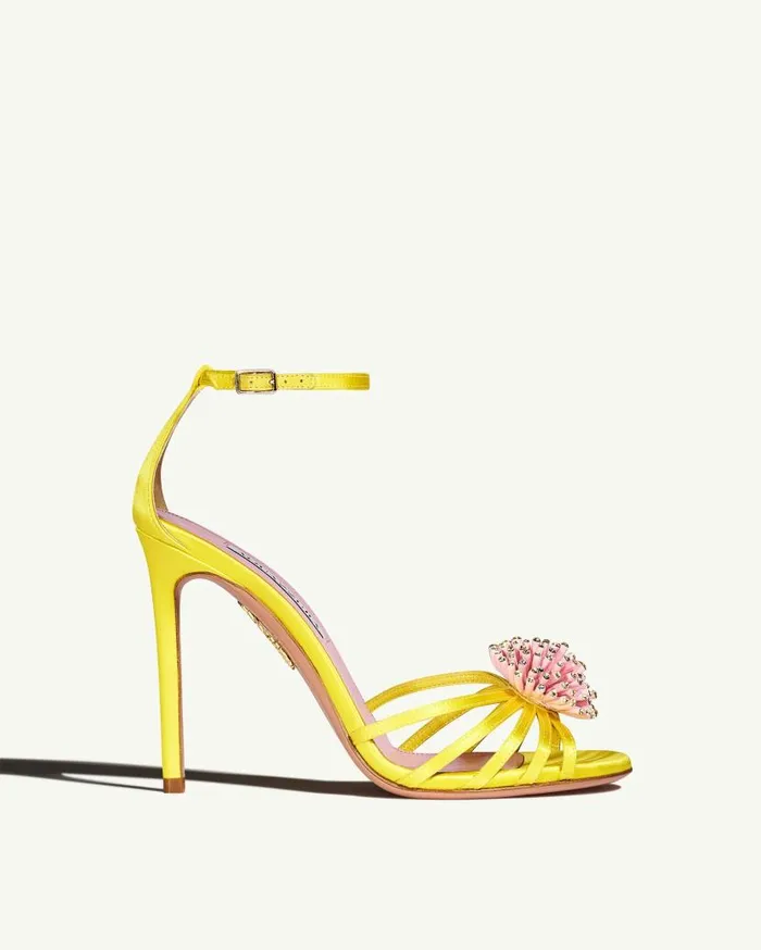 Anemone Sandal 105 Yellow Women Aquazzura Sandals Anemone Sandal 105 Yellow Women Aquazzura Sandals