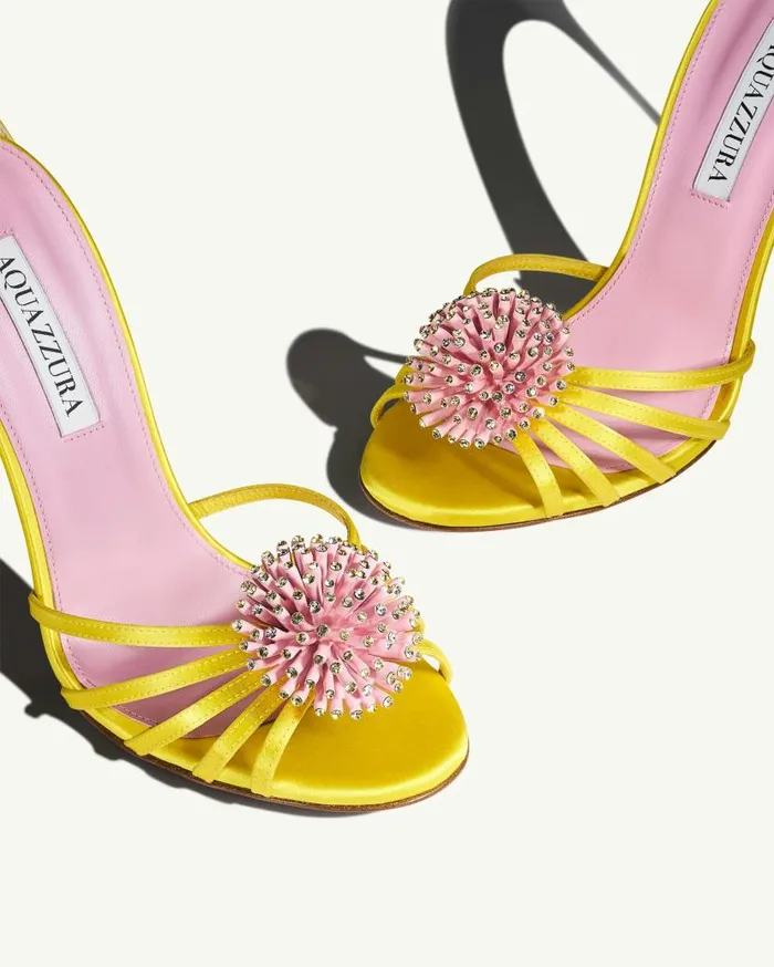 Anemone Sandal 105 Yellow Women Aquazzura Sandals Anemone Sandal 105 Yellow Women Aquazzura Sandals
