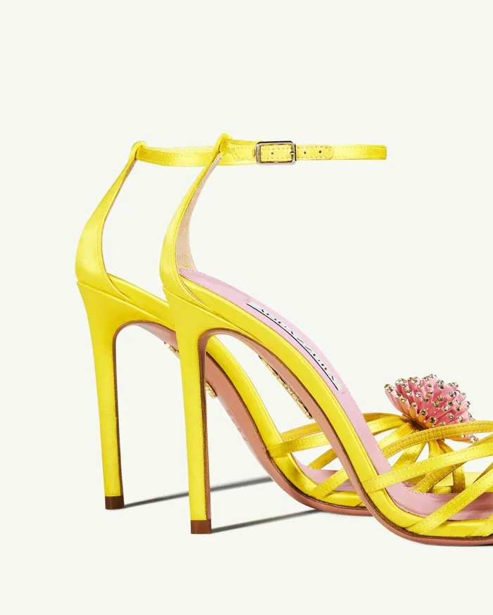 Anemone Sandal 105 Yellow Women Aquazzura Sandals Anemone Sandal 105 Yellow Women Aquazzura Sandals