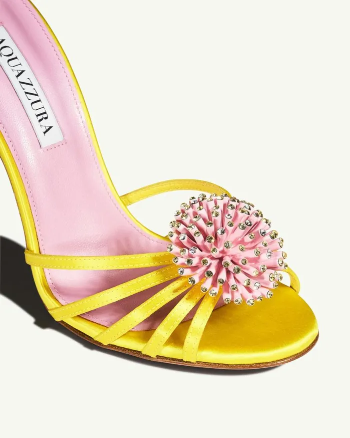 Anemone Sandal 105 Yellow Women Aquazzura Sandals Anemone Sandal 105 Yellow Women Aquazzura Sandals