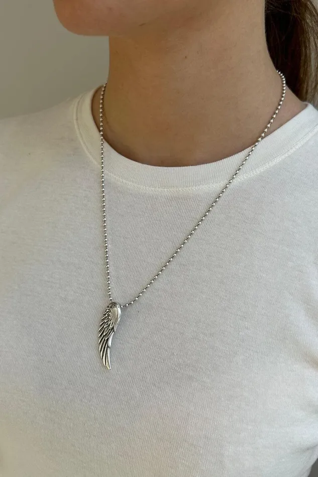 Angel Wing Necklace Silver Women Brandy Melville Jewelry