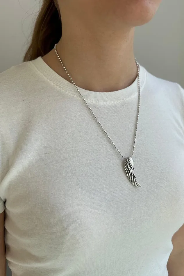 Angel Wing Necklace Silver Women Brandy Melville Jewelry