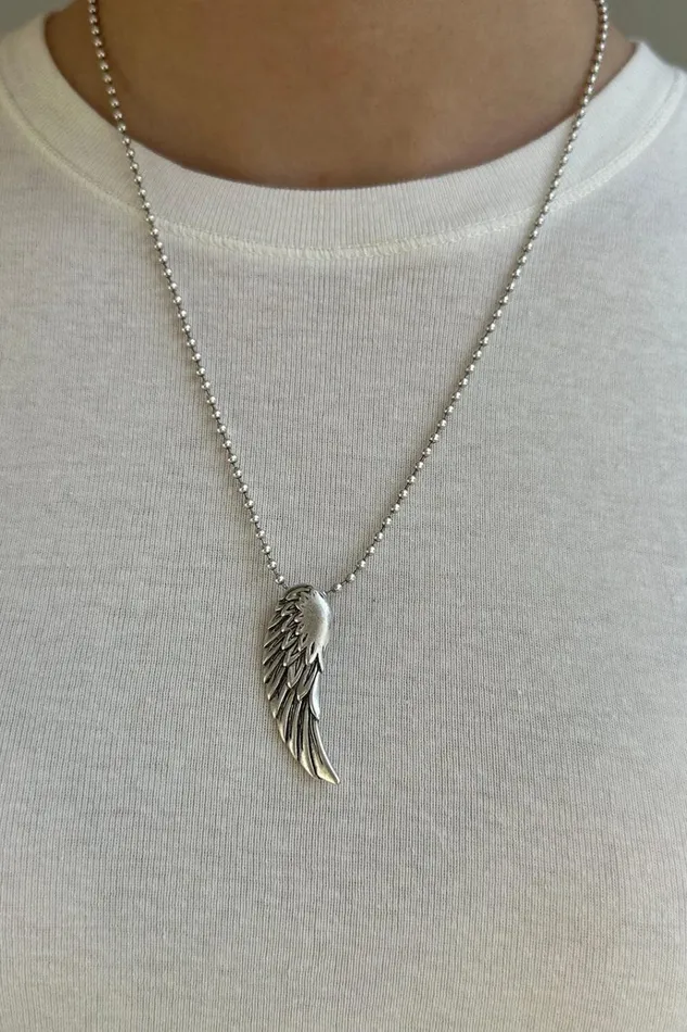 Angel Wing Necklace Silver Women Brandy Melville Jewelry