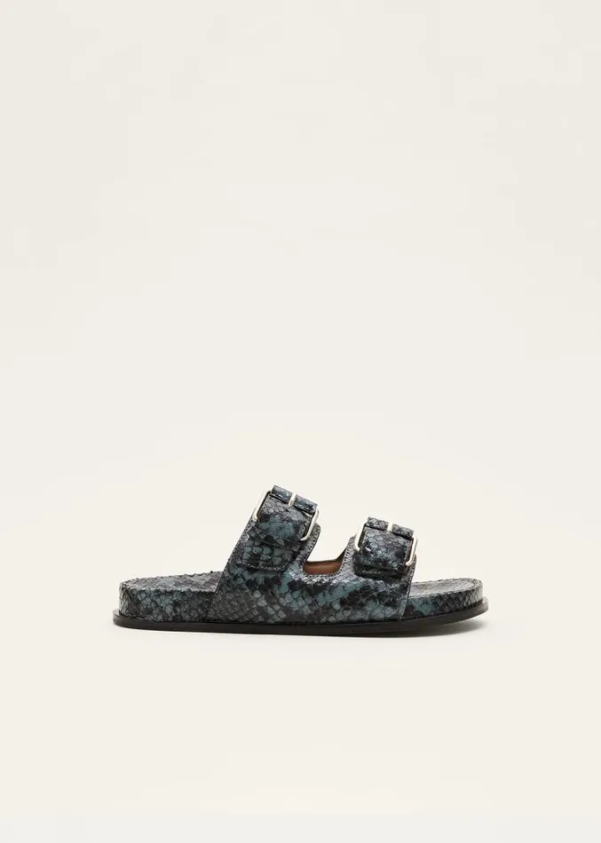 Animal Double Buckle Sandal Teal Women Phase Eight Flats