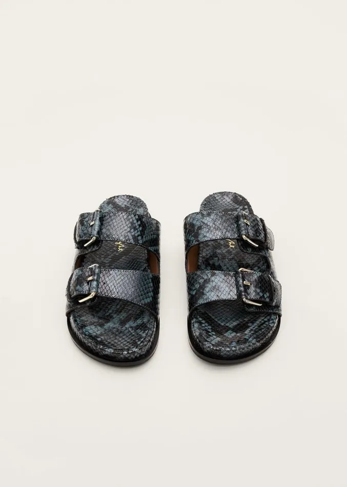 Animal Double Buckle Sandal Teal Women Phase Eight Flats