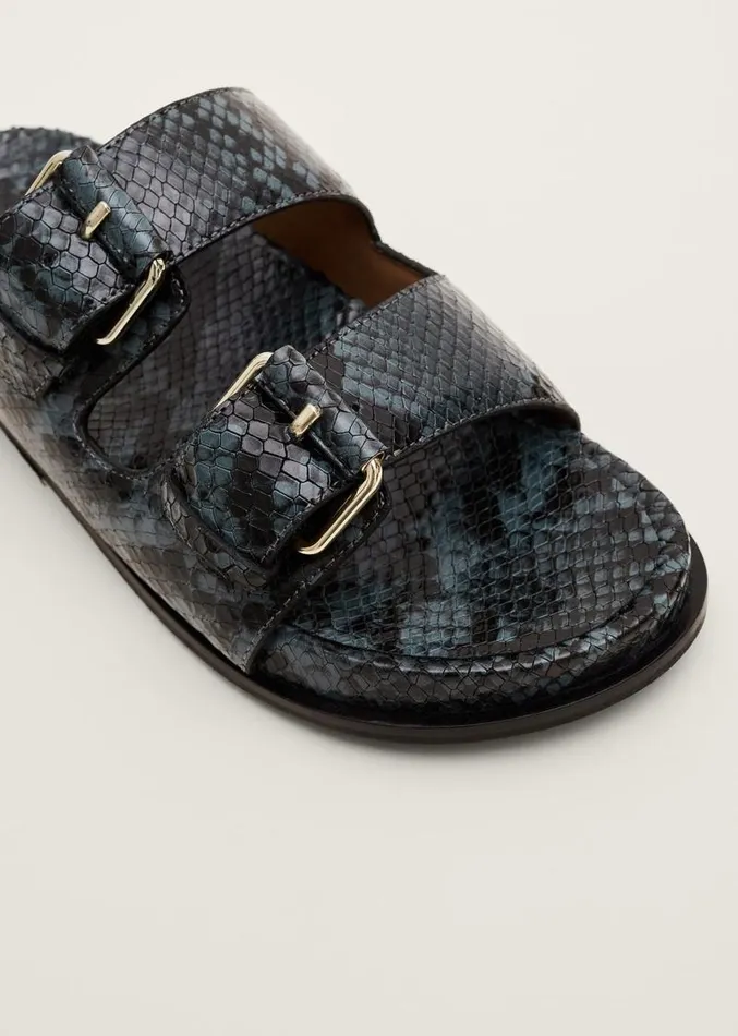 Animal Double Buckle Sandal Teal Women Phase Eight Flats