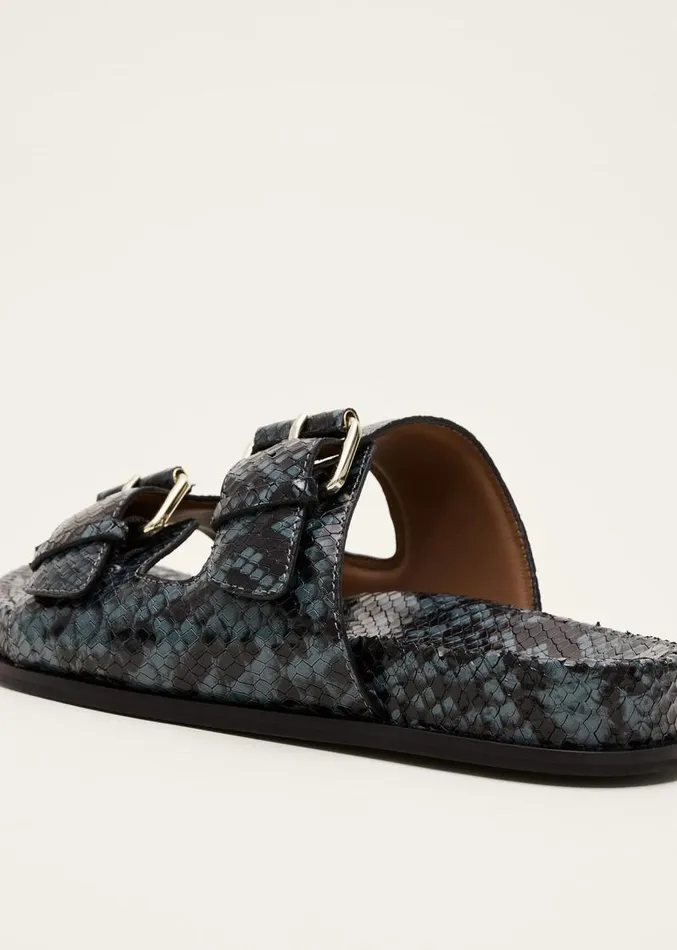 Animal Double Buckle Sandal Teal Women Phase Eight Flats
