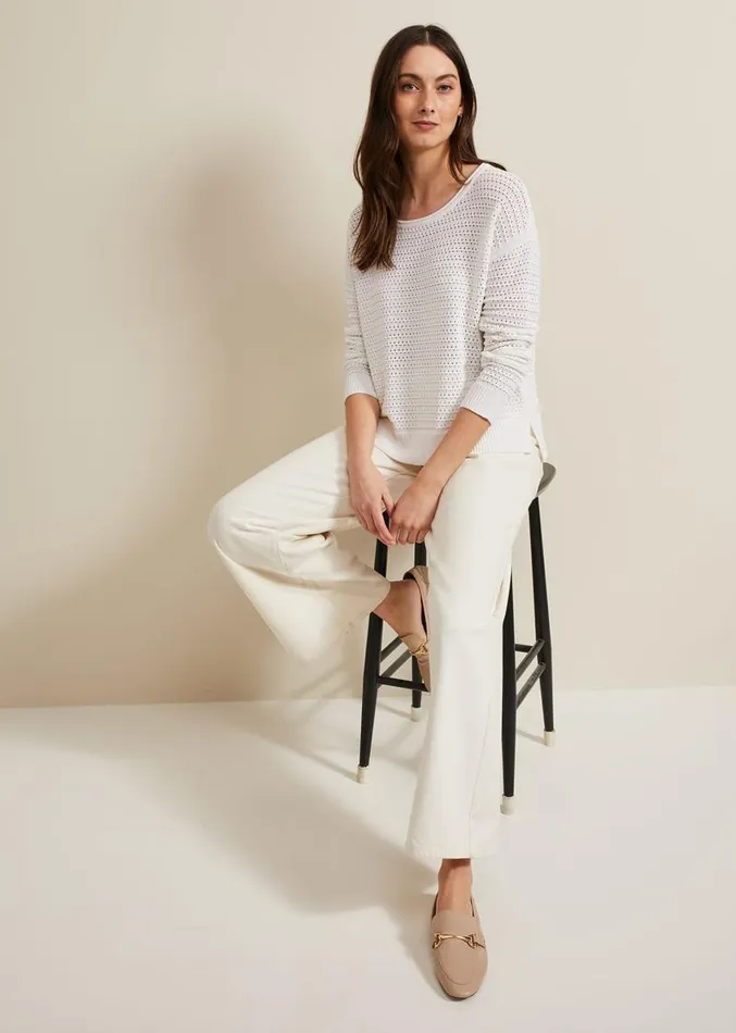 Annie Textured Jumper Ivory Women Phase Eight Knitwear