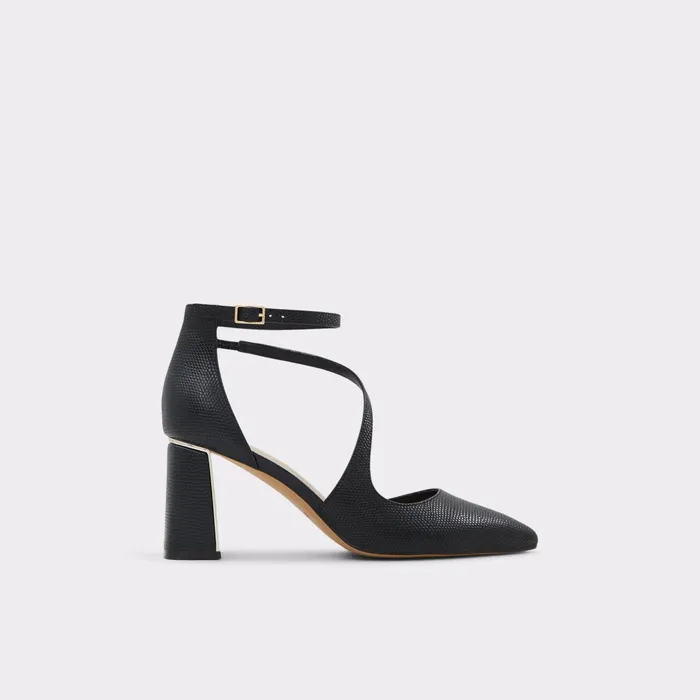 Annodar Black Synthetic Lizard Women ALDO Block Heels