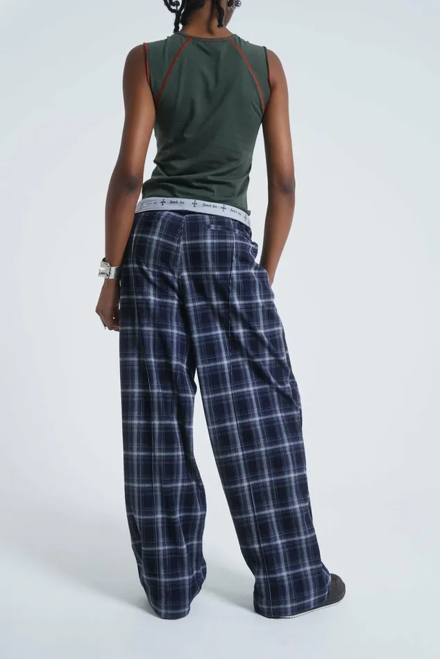 Aphex Checked Trousers Blue Women Jaded London Trousers