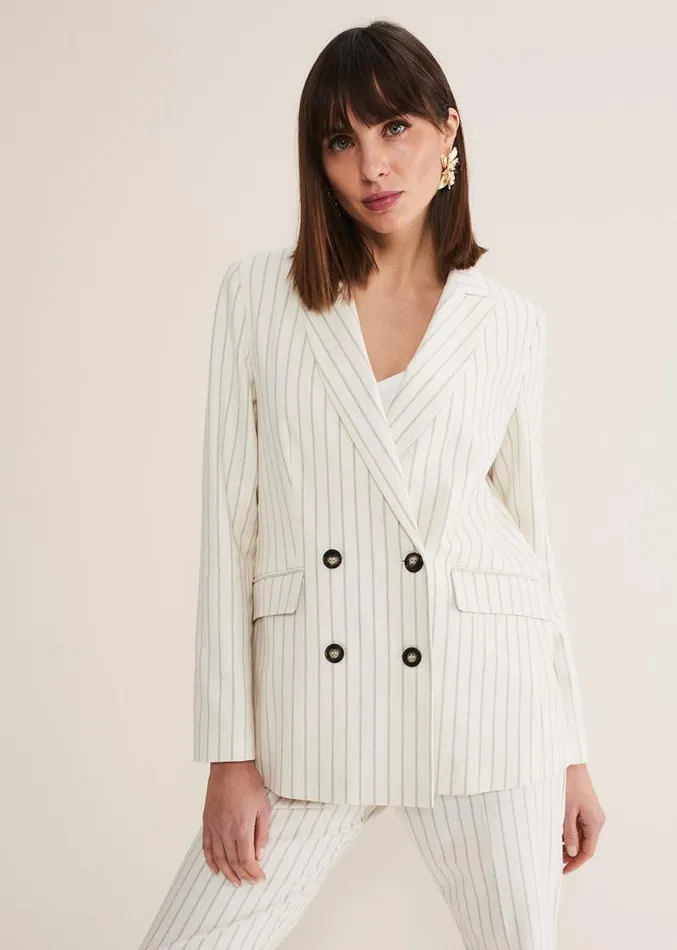 Ariella Pinstripe Blazer Blackecru Women Phase Eight Jackets