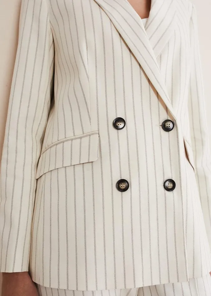 Ariella Pinstripe Blazer Blackecru Women Phase Eight Jackets