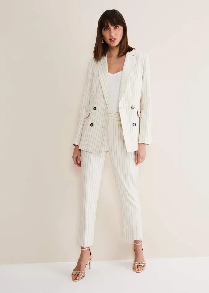 Ariella Pinstripe Blazer Blackecru Women Phase Eight Jackets