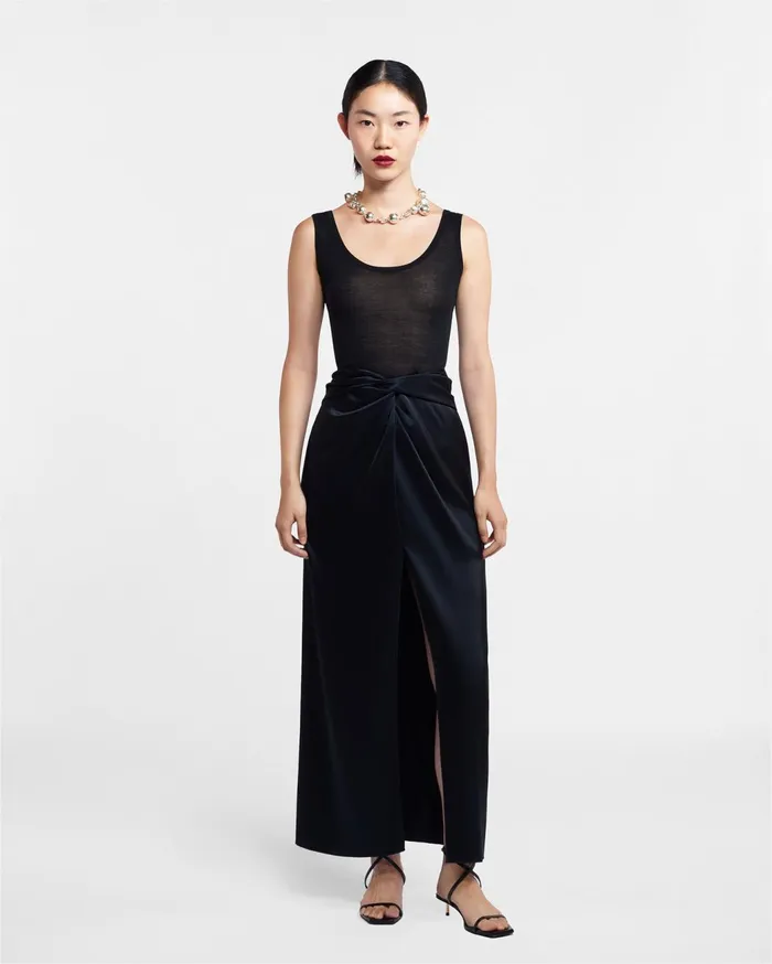 Arti Superfine Merino Scoop Neck Top Black Women Nanushka Tops