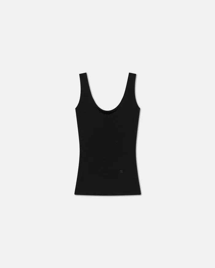 Arti Superfine Merino Scoop Neck Top Black Women Nanushka Tops
