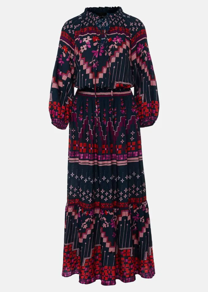 Asa Tile Print Midaxi Dress Navypink Women Phase Eight Dresses