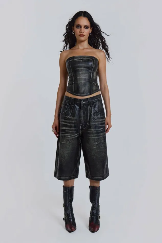 Ash Faux Leather Corset Black Women Jaded London Corsets
