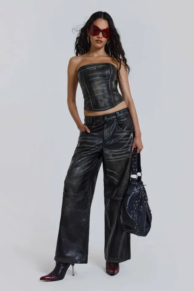 Ash Faux Leather Corset Black Women Jaded London Corsets