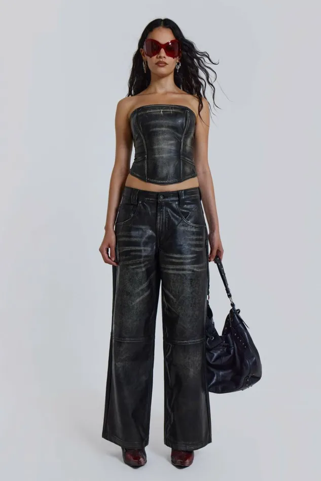 Ash Faux Leather Corset Black Women Jaded London Corsets