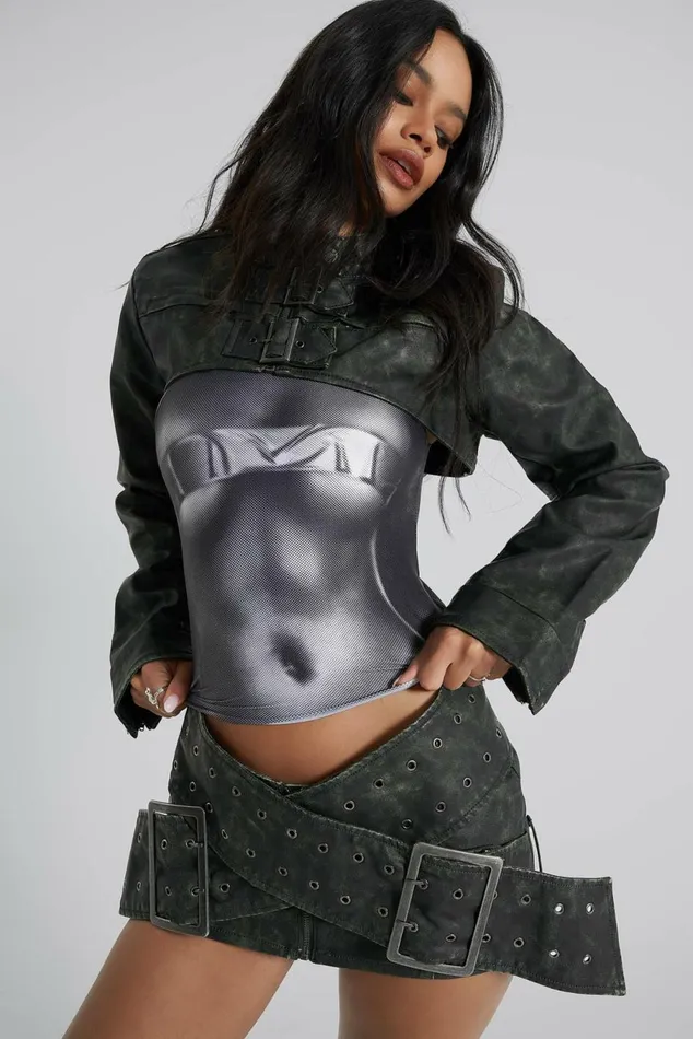 Assassin Ultra Cropped Jacket Black Women Jaded London Crop Tops