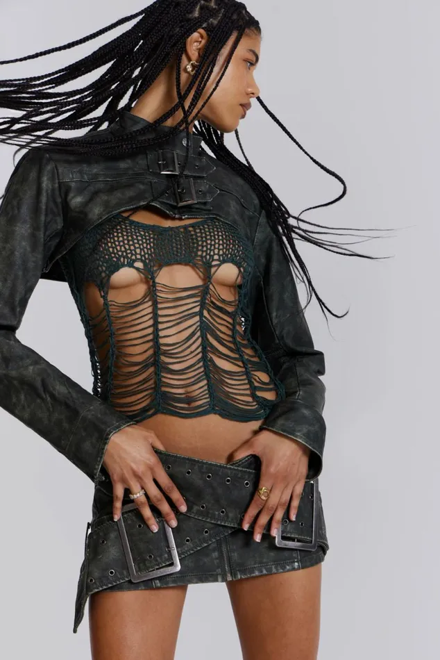 Assassin Ultra Cropped Jacket Black Women Jaded London Crop Tops