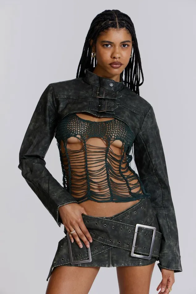 Assassin Ultra Cropped Jacket Black Women Jaded London Crop Tops