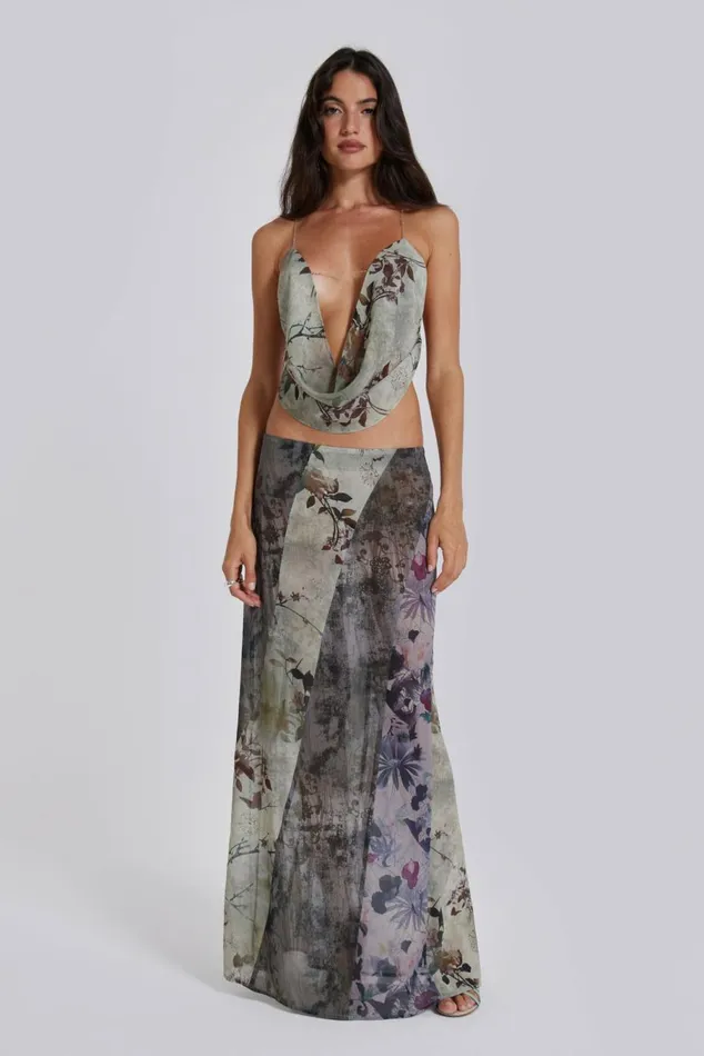 Asteria Backless Top Brown Women Jaded London Crop Tops