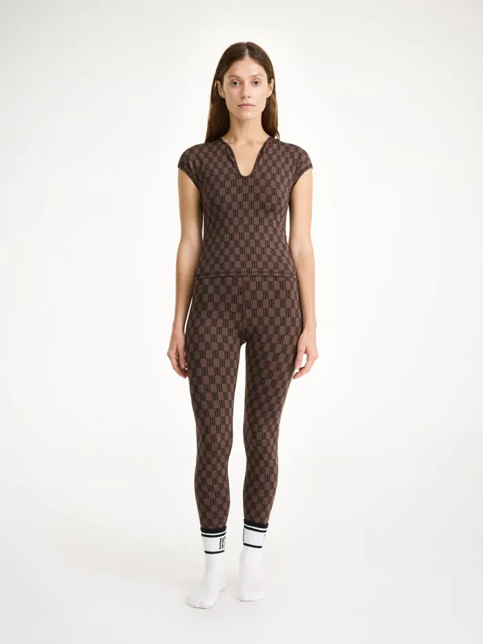 Athleisure Wear Women By Malene Birger Venazia Athletic Top Dark Mahogany