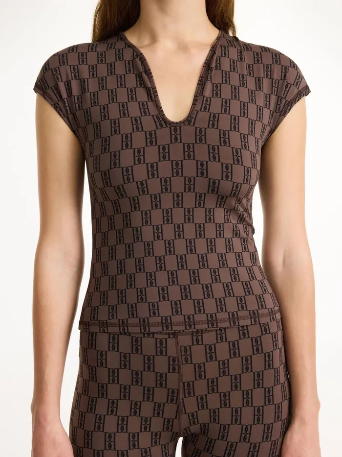 Athleisure Wear Women By Malene Birger Venazia Athletic Top Dark Mahogany