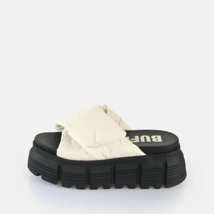 Ava Velcross Off White Buffalo Sandals and Slides
