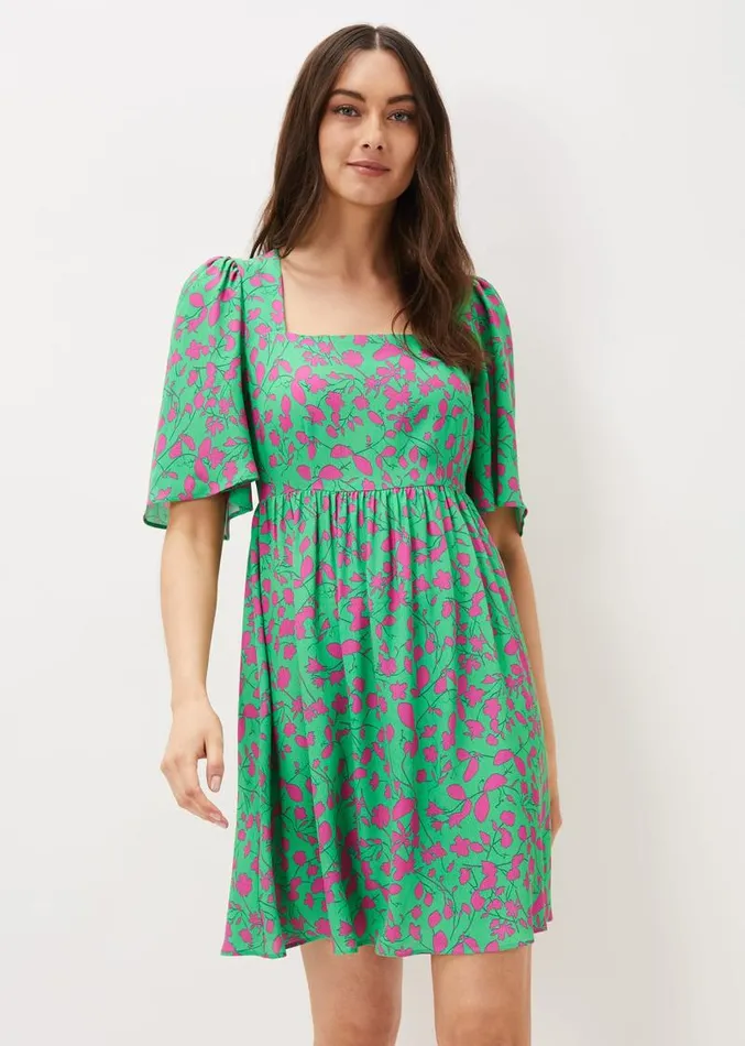 Ayesha Floral Swing Dress Pinkgreen Women Phase Eight Dresses