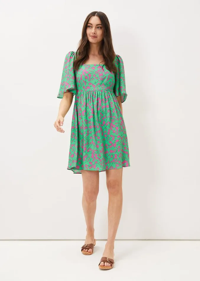 Ayesha Floral Swing Dress Pinkgreen Women Phase Eight Dresses