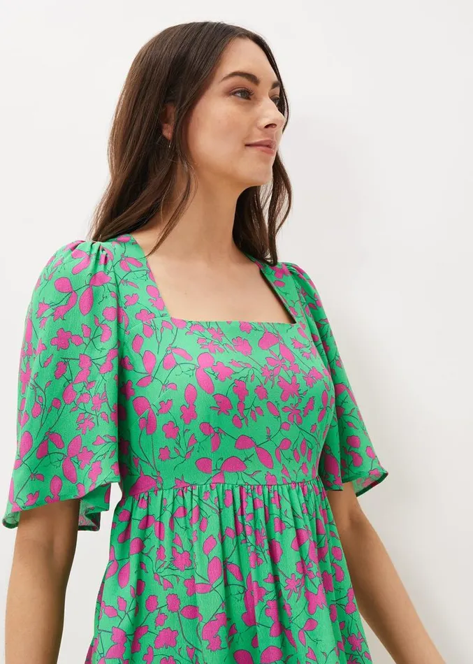 Ayesha Floral Swing Dress Pinkgreen Women Phase Eight Dresses