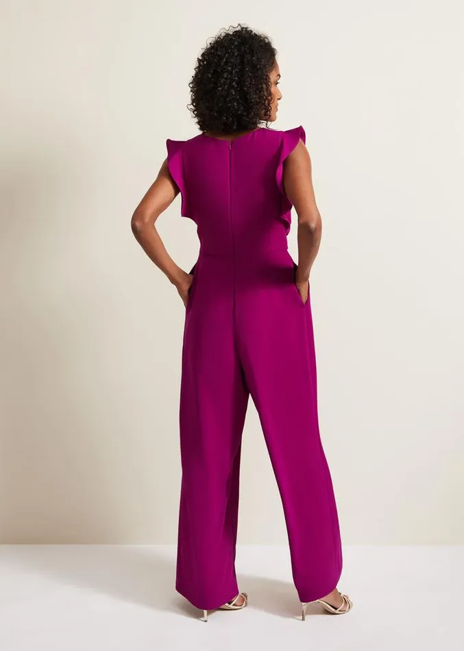 Ayla Magenta Ruffle Wrap Jumpsuit Magenta Women Phase Eight Dresses