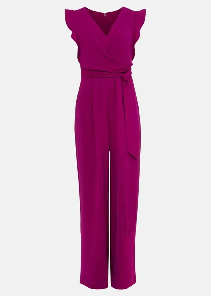 Ayla Magenta Ruffle Wrap Jumpsuit Magenta Women Phase Eight Dresses