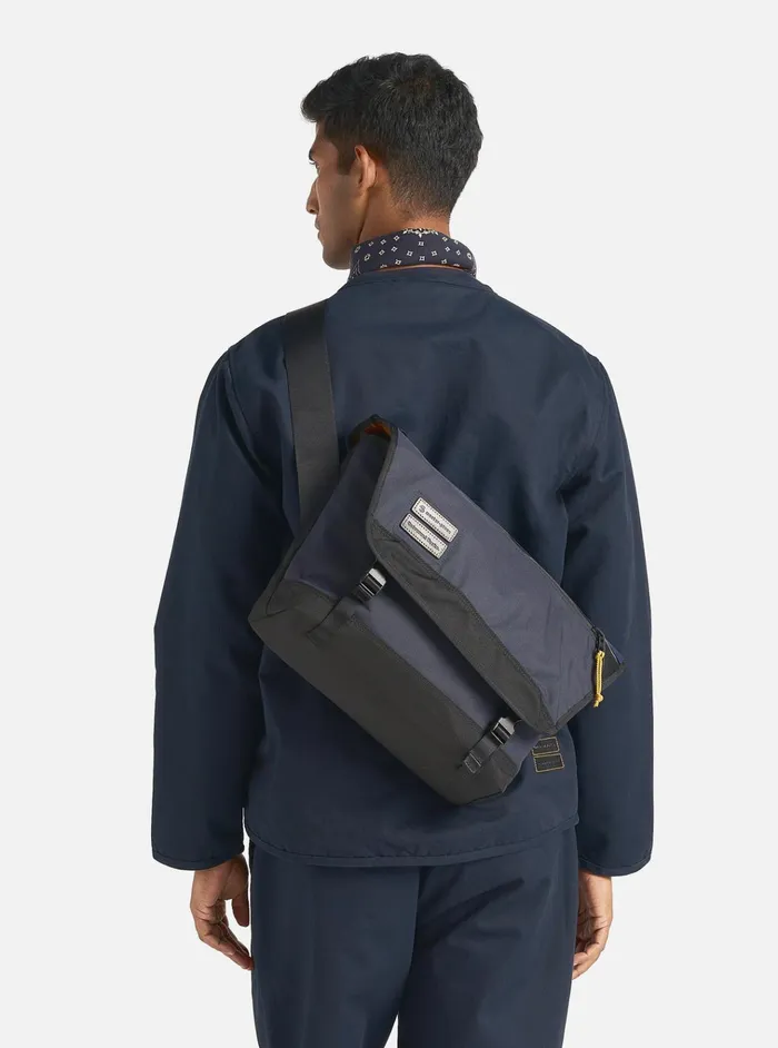Bags Men Universal Works MasterPiece X Universal Works Courier Bag In Navy Recycled Tech Canvas